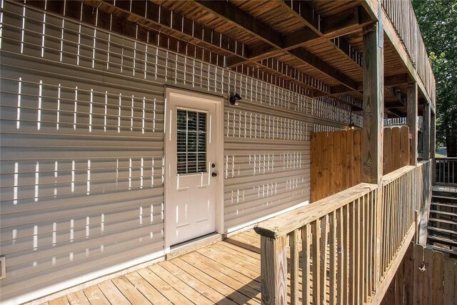 2449 Brophy Cir, Fayetteville, AR 72703 - view of wooden deck