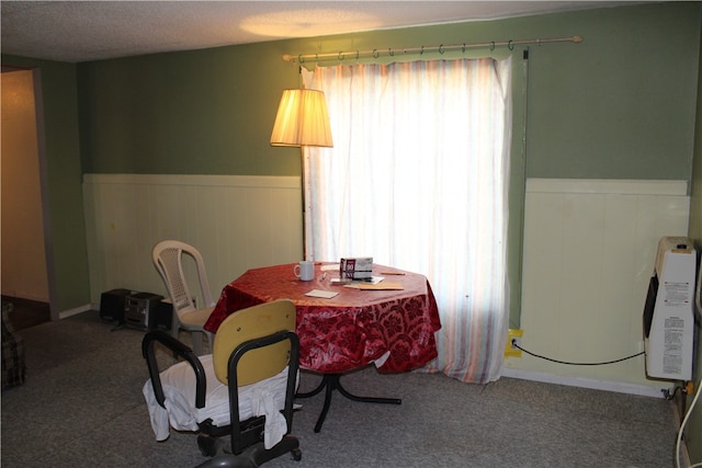 dining room featuring a textured ceiling