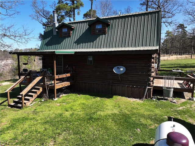 exterior space with a yard