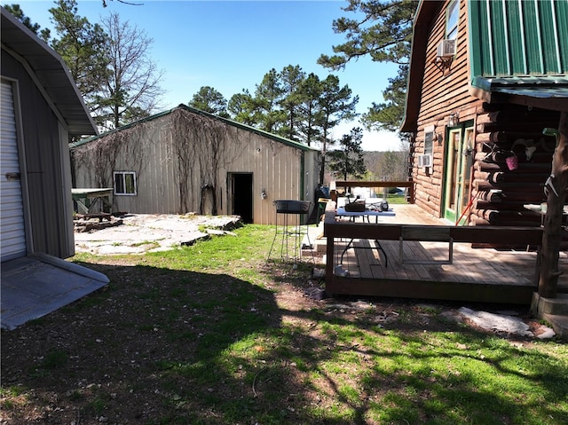 view of yard with a deck