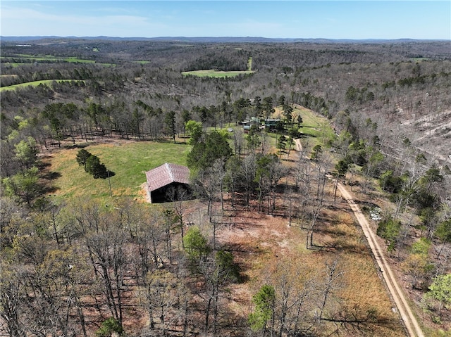 drone / aerial view with a rural view