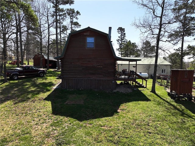 view of property exterior featuring a yard