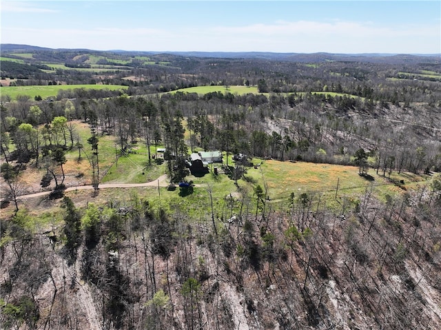 bird's eye view with a rural view