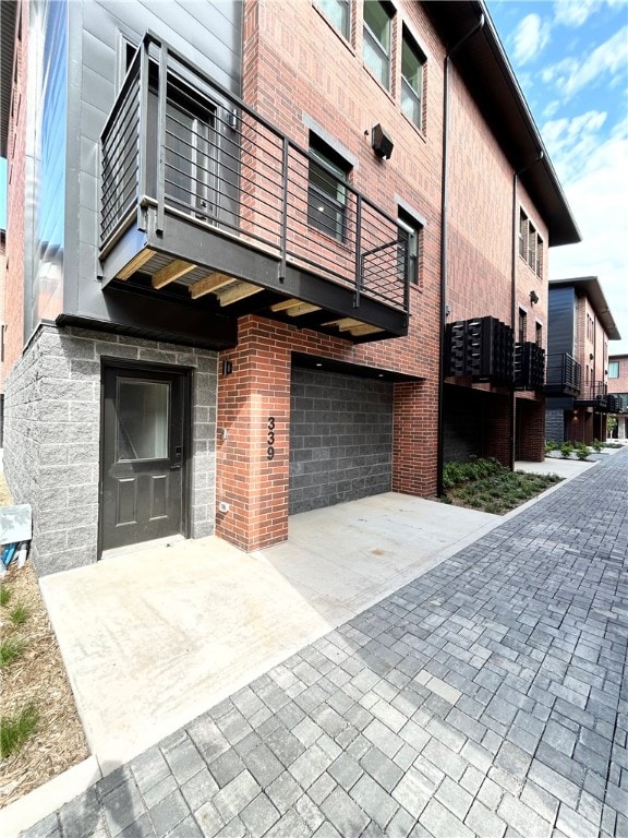 exterior space with a balcony