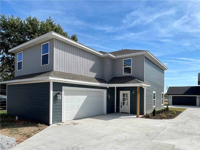 view of front of house with a garage