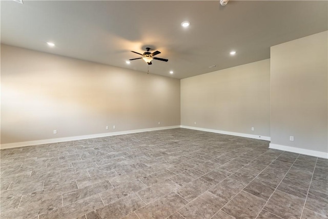 unfurnished room featuring ceiling fan