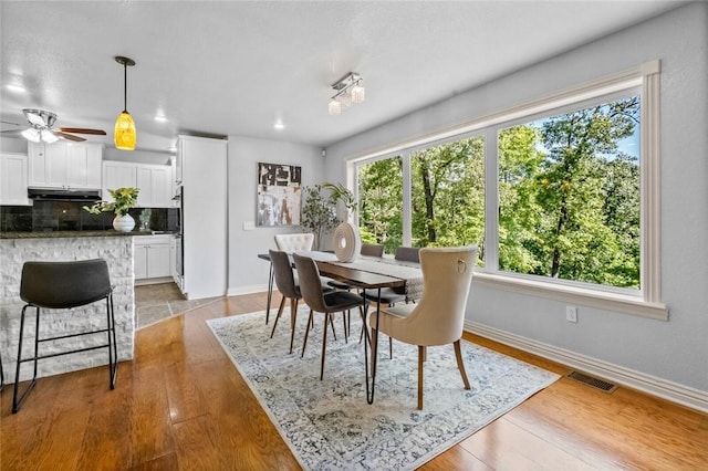 dining area featuring light hardwood / wood-style flooring