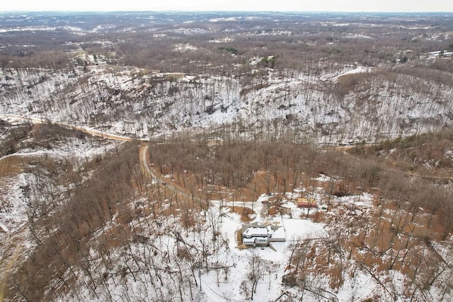 view of snowy aerial view