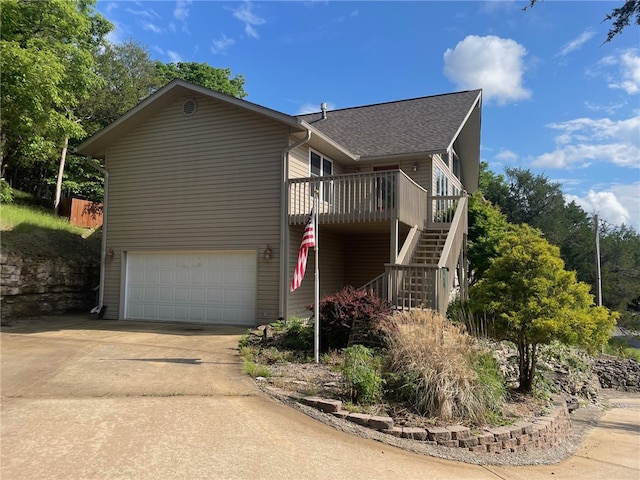 view of property exterior featuring a garage