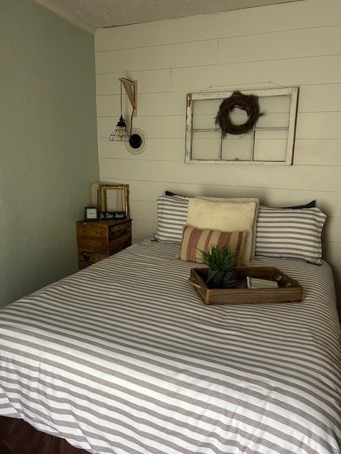 bedroom with a textured ceiling