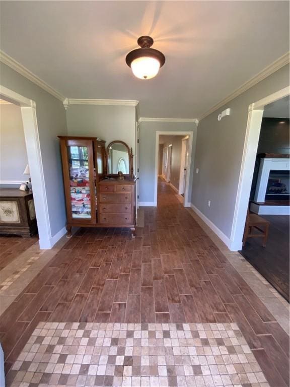 interior space with crown molding