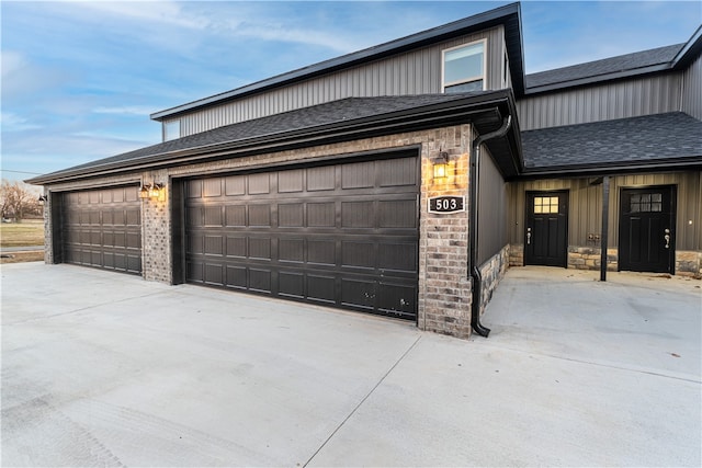 view of garage