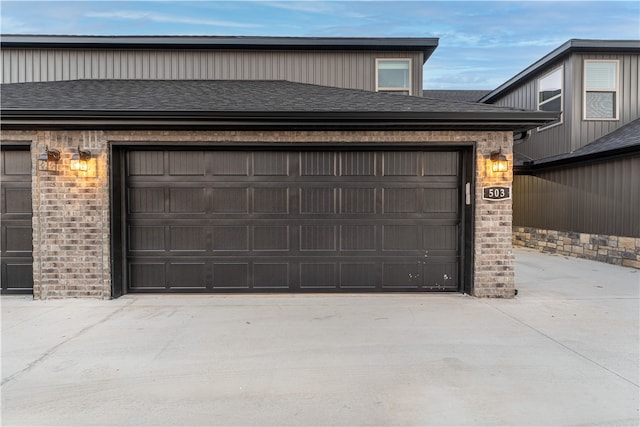 view of garage