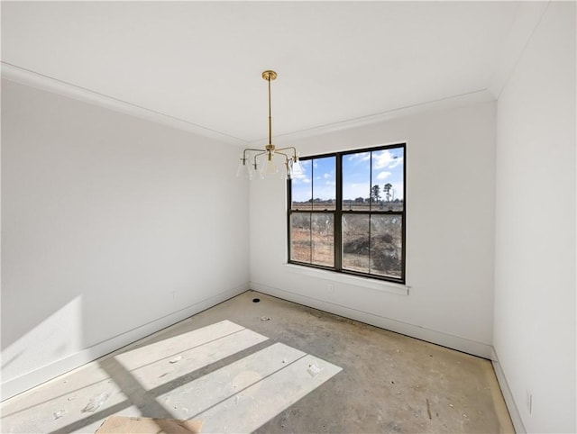 view of unfurnished dining area