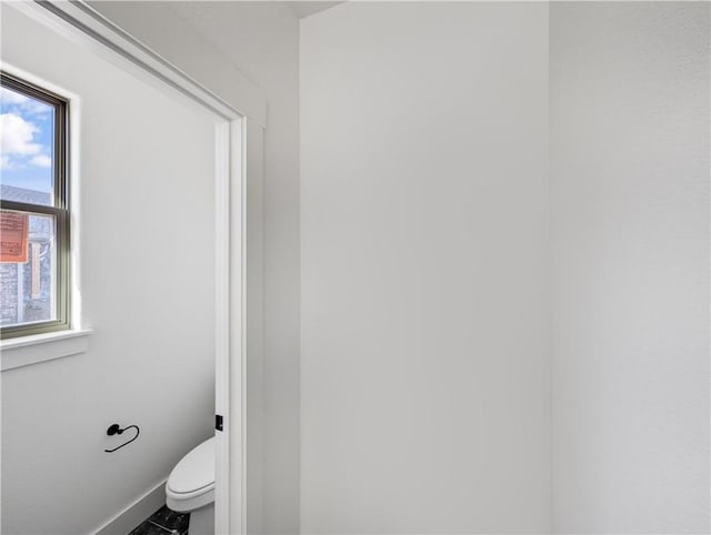 bathroom with toilet and a wealth of natural light