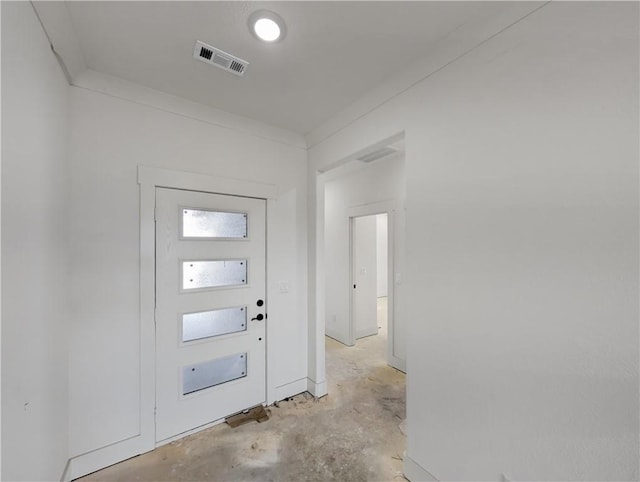 foyer with ornamental molding