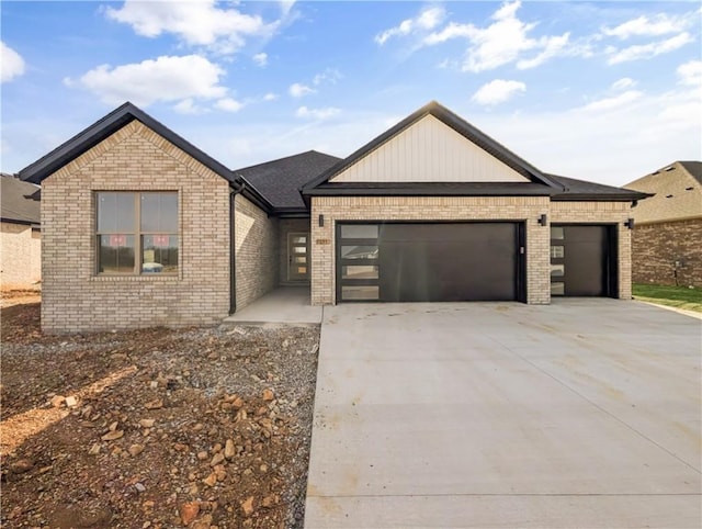 view of front of house with a garage