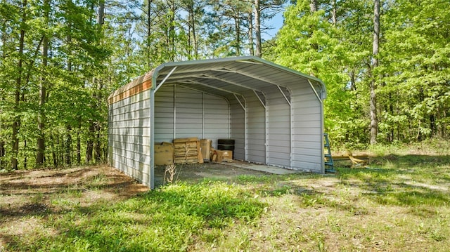 view of shed / structure featuring a carport