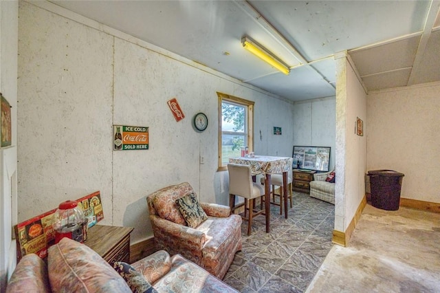 interior space featuring concrete flooring