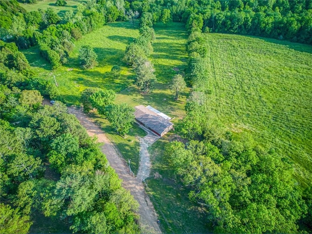 aerial view with a rural view