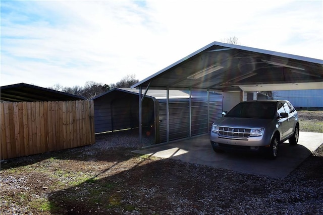 view of car parking with a carport