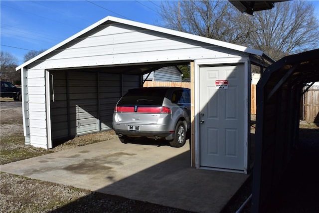 view of garage