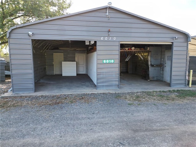 view of garage