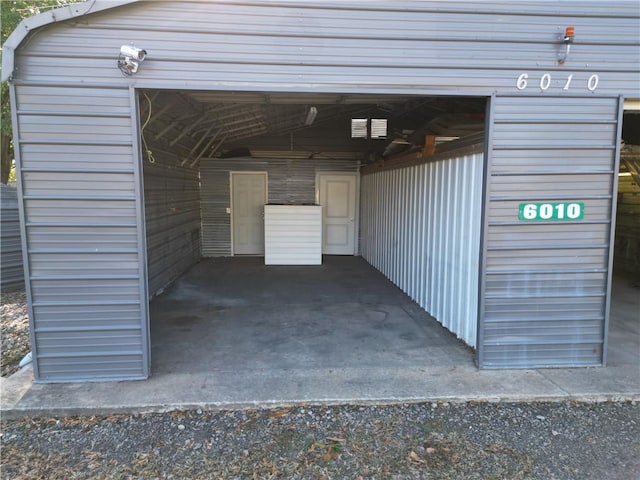 view of garage