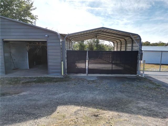 exterior space featuring a carport