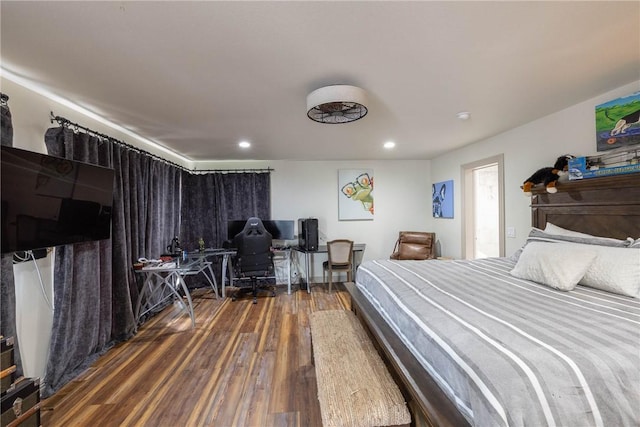 bedroom featuring dark wood-type flooring