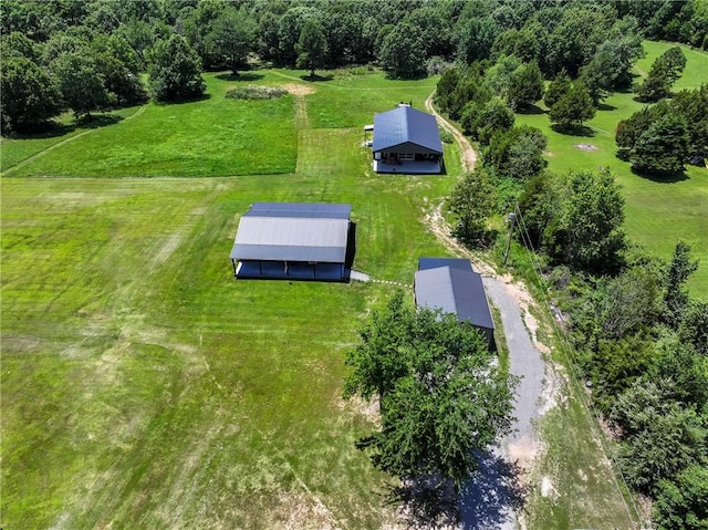 bird's eye view with a rural view