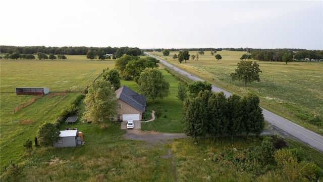 aerial view with a rural view