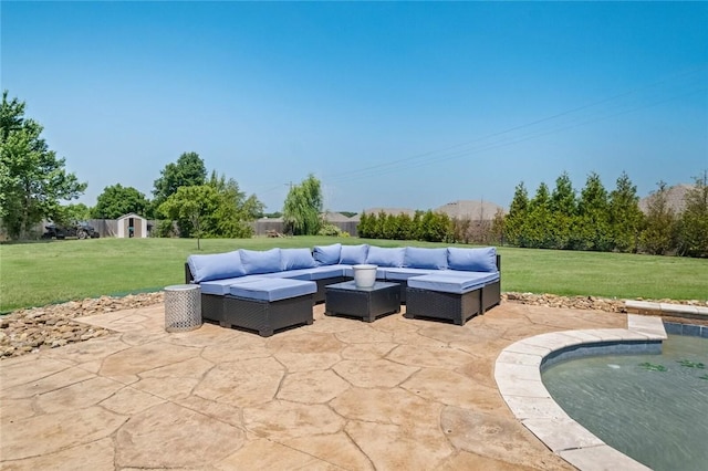 view of patio / terrace featuring an outdoor hangout area