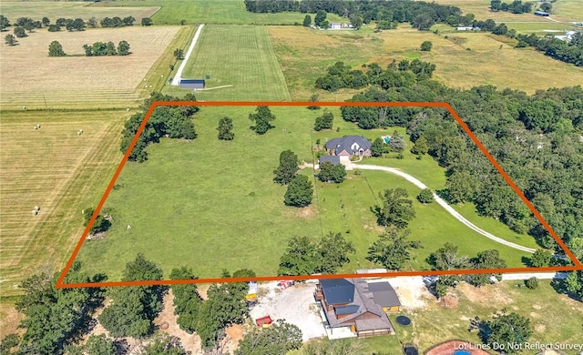 aerial view with a rural view