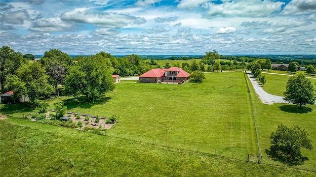 drone / aerial view featuring a rural view