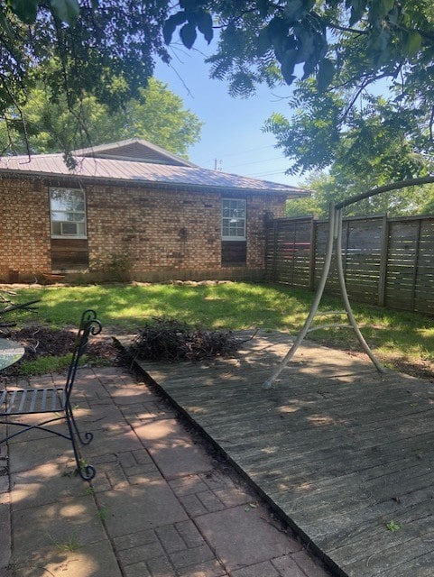 view of patio featuring a wooden deck