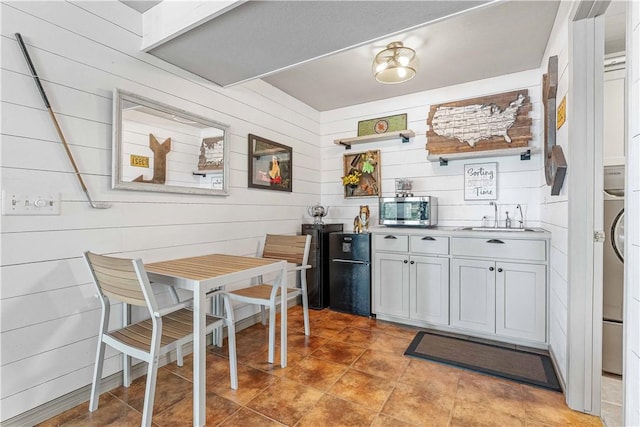 20462 Tacker Rd, Garfield, AR 72732 - dining space featuring wood walls