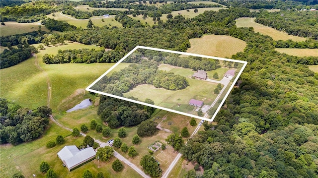 drone / aerial view featuring a rural view