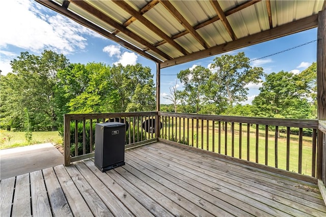 deck with a lawn