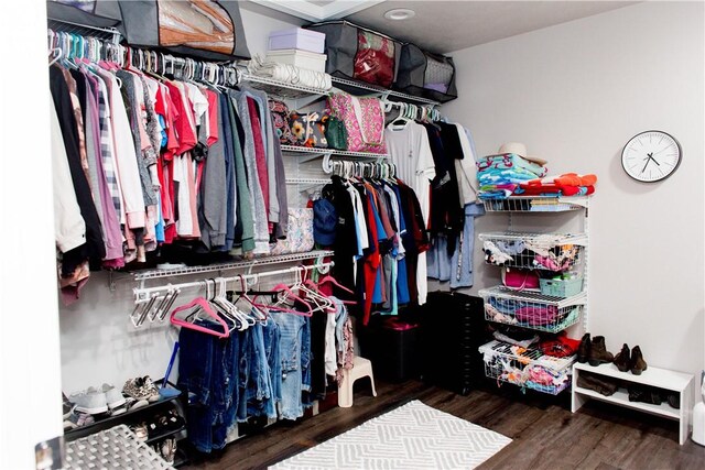 spacious closet featuring wood-type flooring