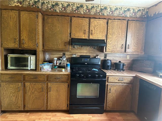 kitchen featuring black appliances