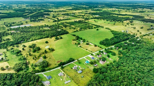 drone / aerial view with a rural view