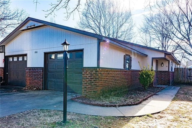 view of home's exterior featuring a garage