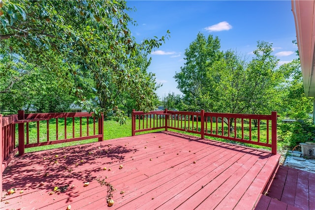 deck with a lawn