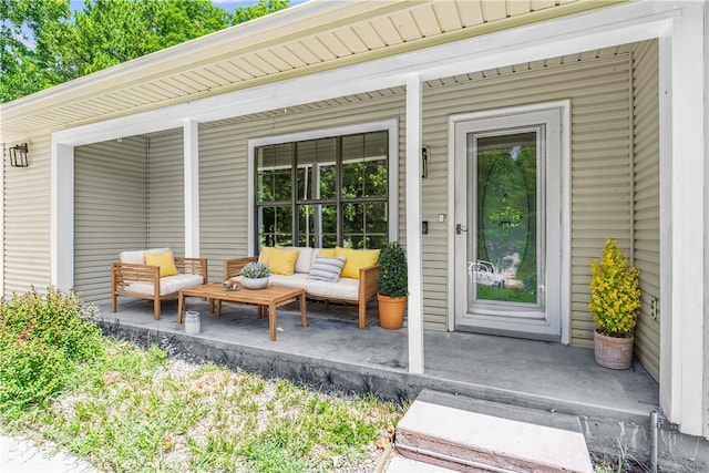 doorway to property featuring a porch