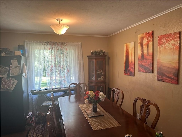 dining area featuring crown molding