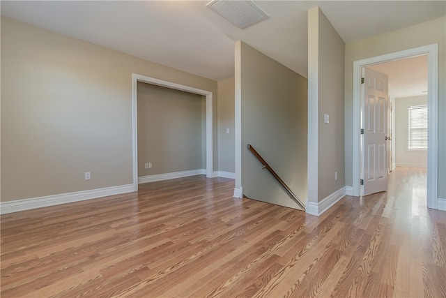 empty room featuring light wood-type flooring