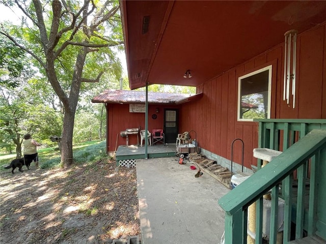 view of patio / terrace featuring a wooden deck