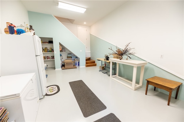 interior space with vaulted ceiling