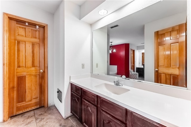 bathroom featuring vanity and tile patterned floors